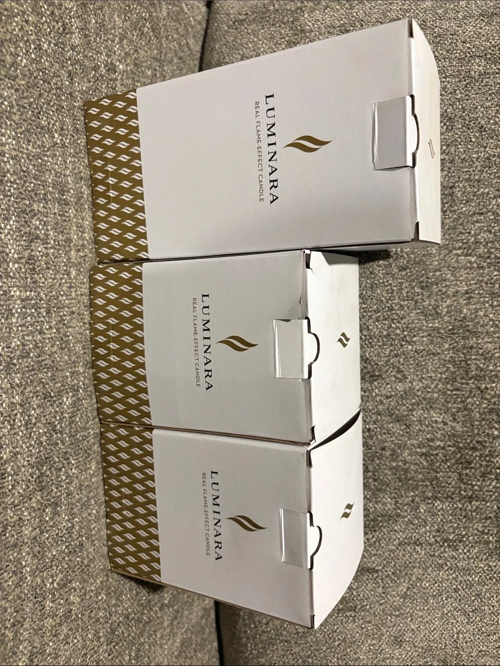 NEW Luminara Real Flame-Effect Candles - White  (Set of 3 Boxes)